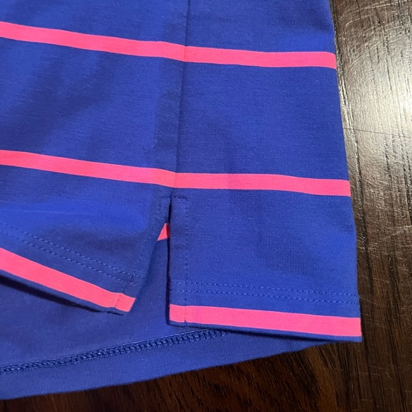 Ralph Lauren Royal Blue Sleeveless Polo Top w/Pink Stripes & Lime Green Accents - Picture 8 of 15